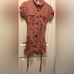 Charlotte Russe Blush Button-Up Mini Dress